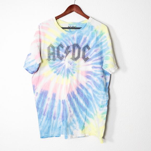 ACDC Tops - ACDC Band Tee Psychedelic Grunge Revival Alt Rock Nostalgia Festival Size Large